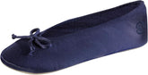 Women'S Satin Ballerina Slippers with Soft Tie Bow and Suede Sole